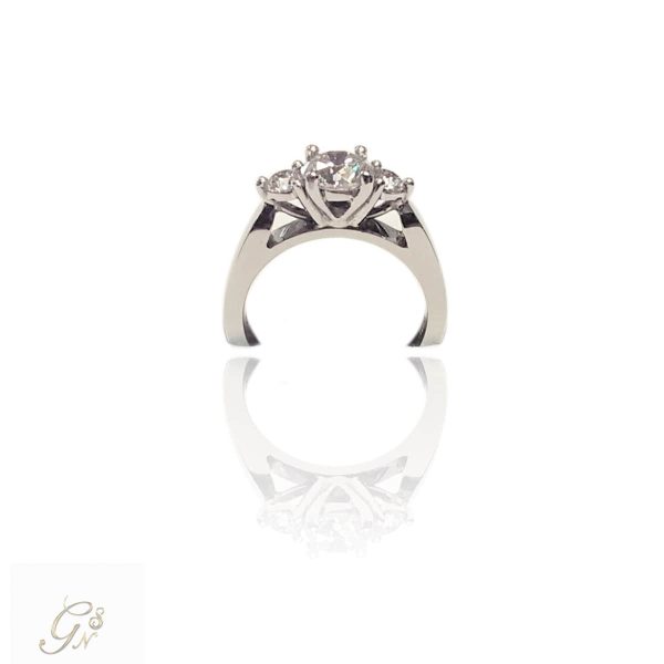 Vigselring diamantring förlovningsring trestensring